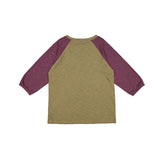 Bonnie Two Tone Slub Raglan Tee (khaki/wine)