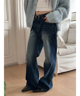 [Unisex] Golgi blue washing boots cut pants