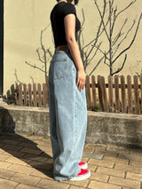 DESTROYED WIDE DENIM PANTS code 21006