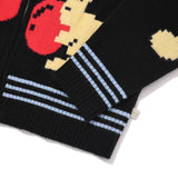 ウィッティーバニーフーディーカーディガン [BLACK]