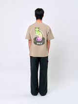 スマイリングキャットTシャツ_サンドベージュ