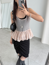 organza balloon blouse (3color)