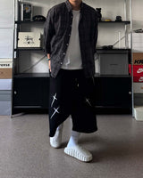 AO cross embroidery Bermuda sweatpants