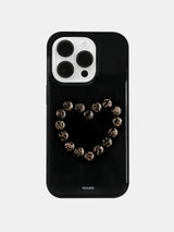 heart stud case (leopard)