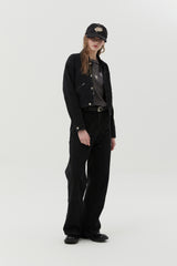 CORDUROY COLLAR WORK JACKET [BLACK]