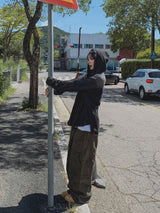 Luca over denim hoodie