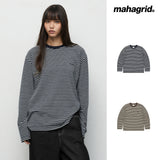 STRIPE BASIC LOGO LONG SLEEVE_NAVY