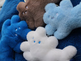 [Doll keychain resembling a fluffy cloud] ホワイトドッグブルーペールブルーココア