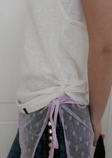 Linen Shirring Sleeveless Top_Ivory