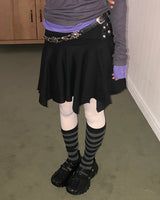 Polen Folding Asymmetrical Mini Skirt