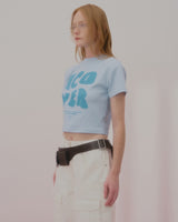 POINTAGE LOGO CROP TSHIRT-SKY BLUE