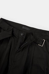 Carlyle belted pin-tuck wide chino pants