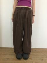 メタリックツータックワイドパンツ (3color)