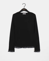 スポルシースルードットレースロングスリーブTシャツ