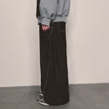 layered deconstructed denim pants_black