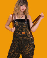 leopard overall pants