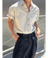 [S/S] Multi stripe half shirts(2color)