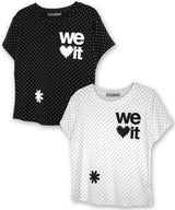 We Love It グラフィックドットTシャツ_ブラック