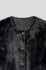 MG mink puffer tweed reversible jacket (2 colors)