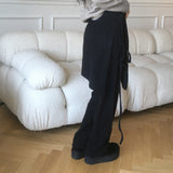 Tyrol Napping Brush Wrap Skirt Pants Set