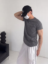 PD Ribbed Muscle Fit Short Sleeve T-Shirt (3C)