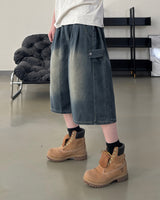 Dera Side Snap Bermuda Denim Pants