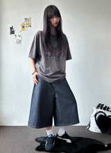 Sticky Stitch Back Cinch Denim Bermuda Shorts 2color
