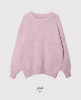 #Cozy Hairy Pastel Wool Loose Fit Knit (5color)