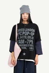 Pop-up vintage print T-shirt