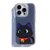 1980's Cat (Black) Gel Hard Phone Case