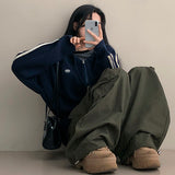 Neuja Two-Line Knitwear Hooded Zip-Up