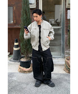 Non-faded double-knee carpenter denim pants