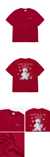 24FW SNOW BEAR SHORT SLEEVE T-SHIRT DARK RED