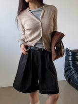 Soft v neck crop cardigan(6color)
