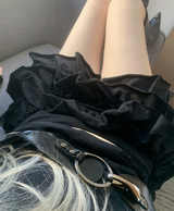 Serian low-waist frill skirt (black)