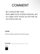 [Unisex] Black golgi flare denim pants