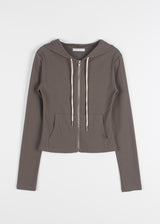 RIB SLIM HOOD ZIP-UP