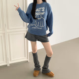 pendant wool knit shorts