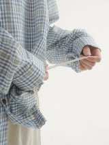 By hood check shirt -3C