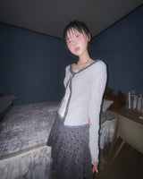 (3color) Lace Slit Warmer Cardigan
