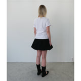 メタリックリボンスリムフィットTシャツ - WHITE