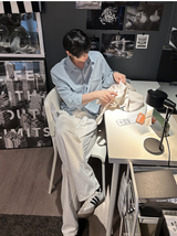 スロブホワイトワイドデニムパンツ