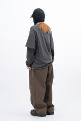 Eco Knee Incision Curved Wide Pants
