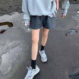 Wool check shorts - pt