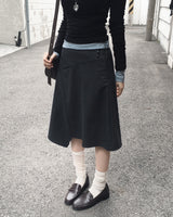 tart stripe button midi sk