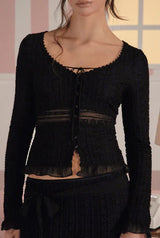 【即日発送】Vanilla lace cardigan - black