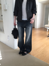 ハンツキャットウォッシュブーツカットデニムパンツ