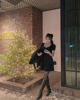 【MADE】Velvet mini dress