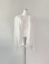 Katsumi Loose-Fit Fur Cardigan (White)