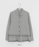 Toyan Frill Shirring Collar Shirt Blouse